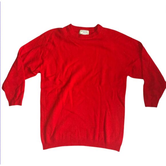 80s Vintage Richards & Jones Red Lambswool Pullover Sweater size M - Picture 1 of 7